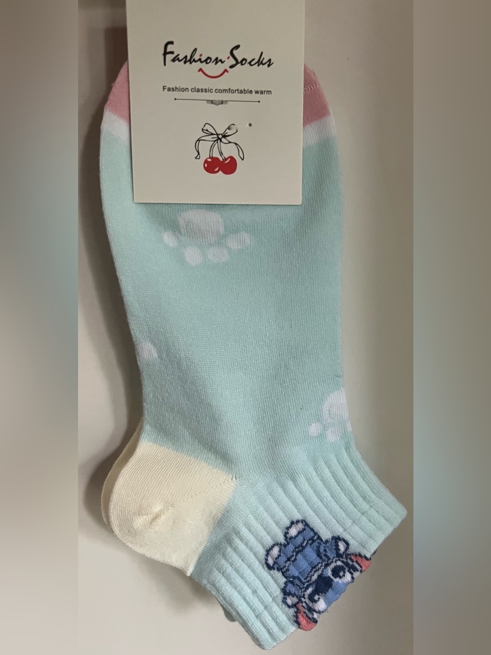 Fashion Ankle Socks with Paw Print